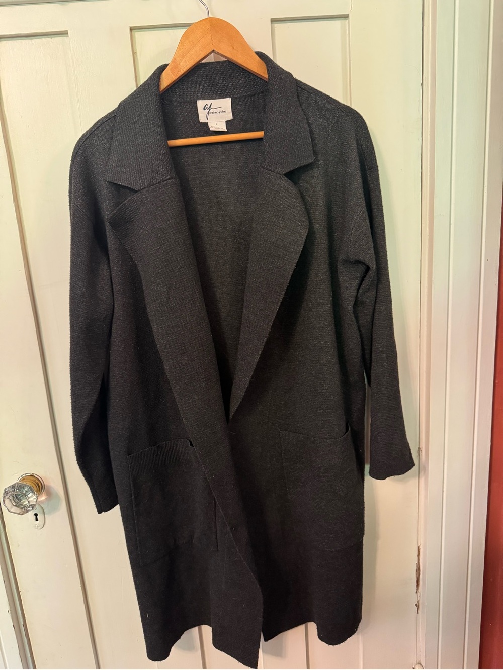 Andrea Jovine Black Longline Open Blazer Sweater